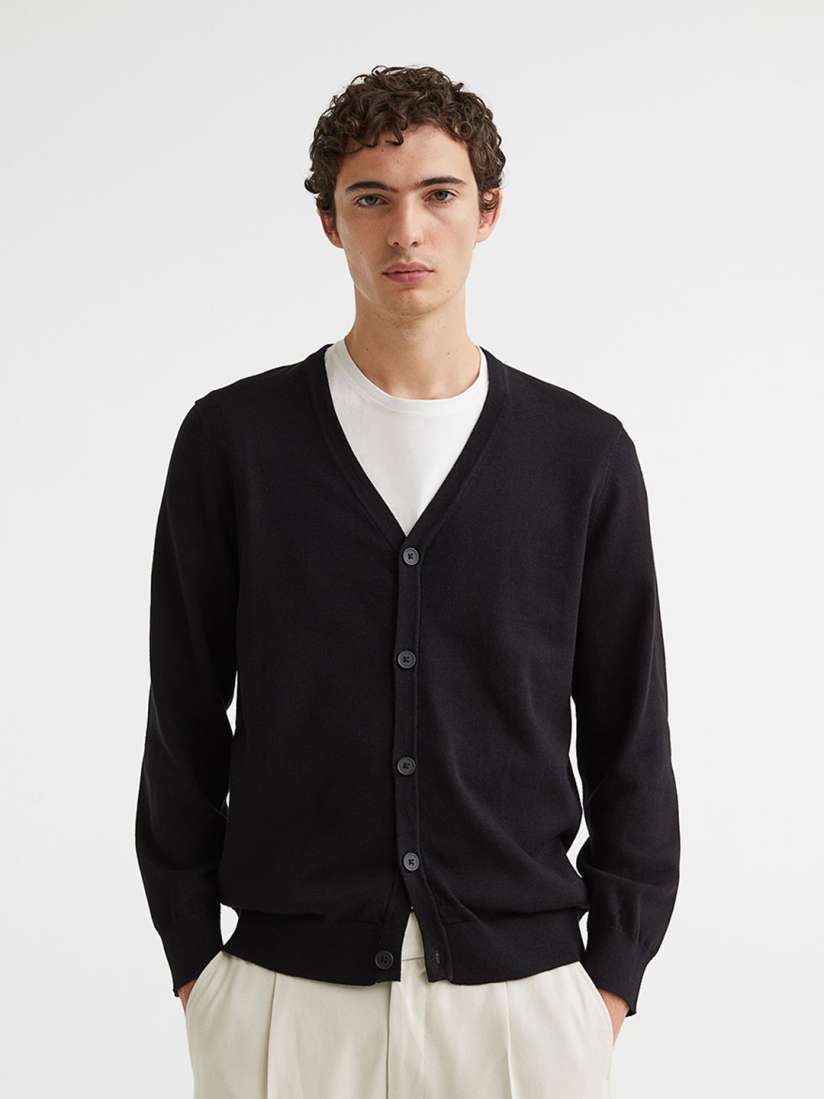 Buy H M Men Black Cotton Cardigan Sweaters for Men 19893542 Myntra
