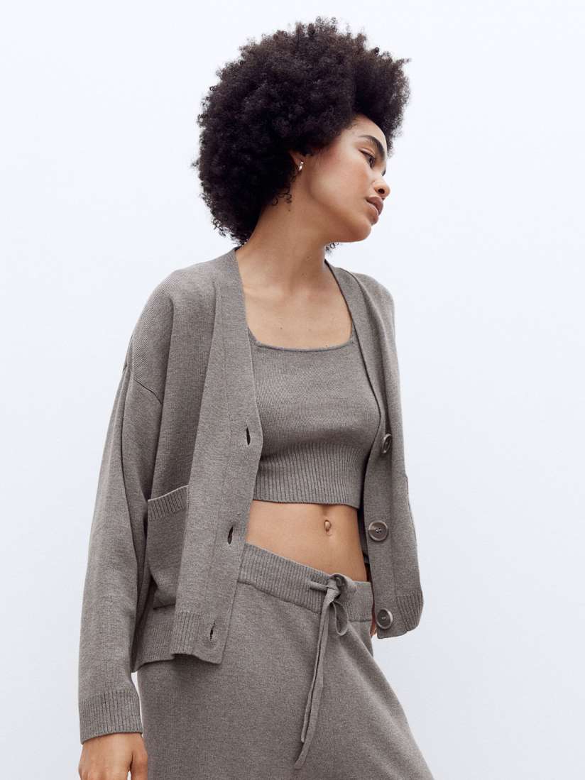 Buy H M Women Grey Fine Knit Cardigan Sweaters for Women 19893552 Myntra