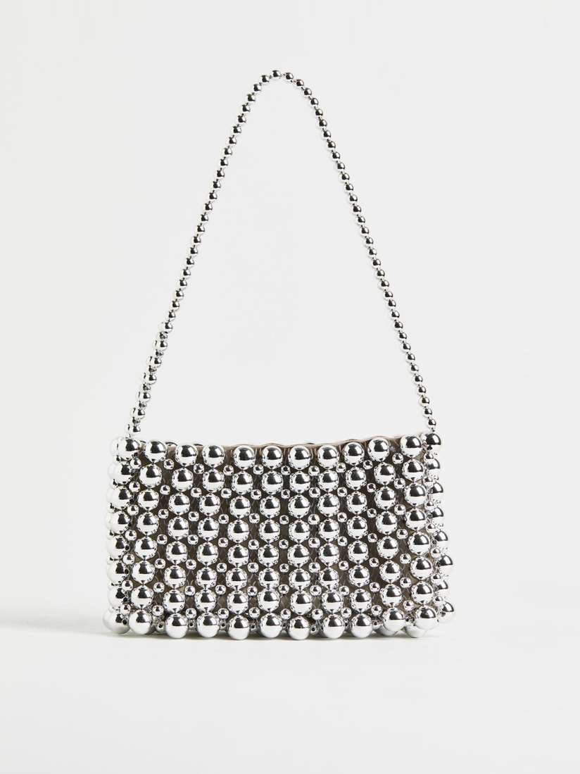 Buy H M Women Silver Toned Shimmering Metallic bead Shoulder Bag Handbags for Women 19893594 Myntra