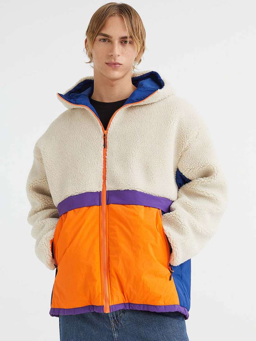 Buy H M Men Beige Hooded Teddy Jacket Jackets for Men 19894036 Myntra