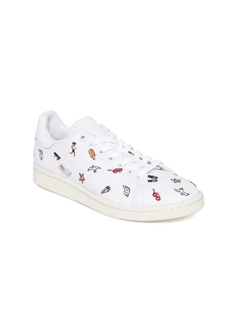 Adidas originals stan smith embroidered leather sneakers cheap