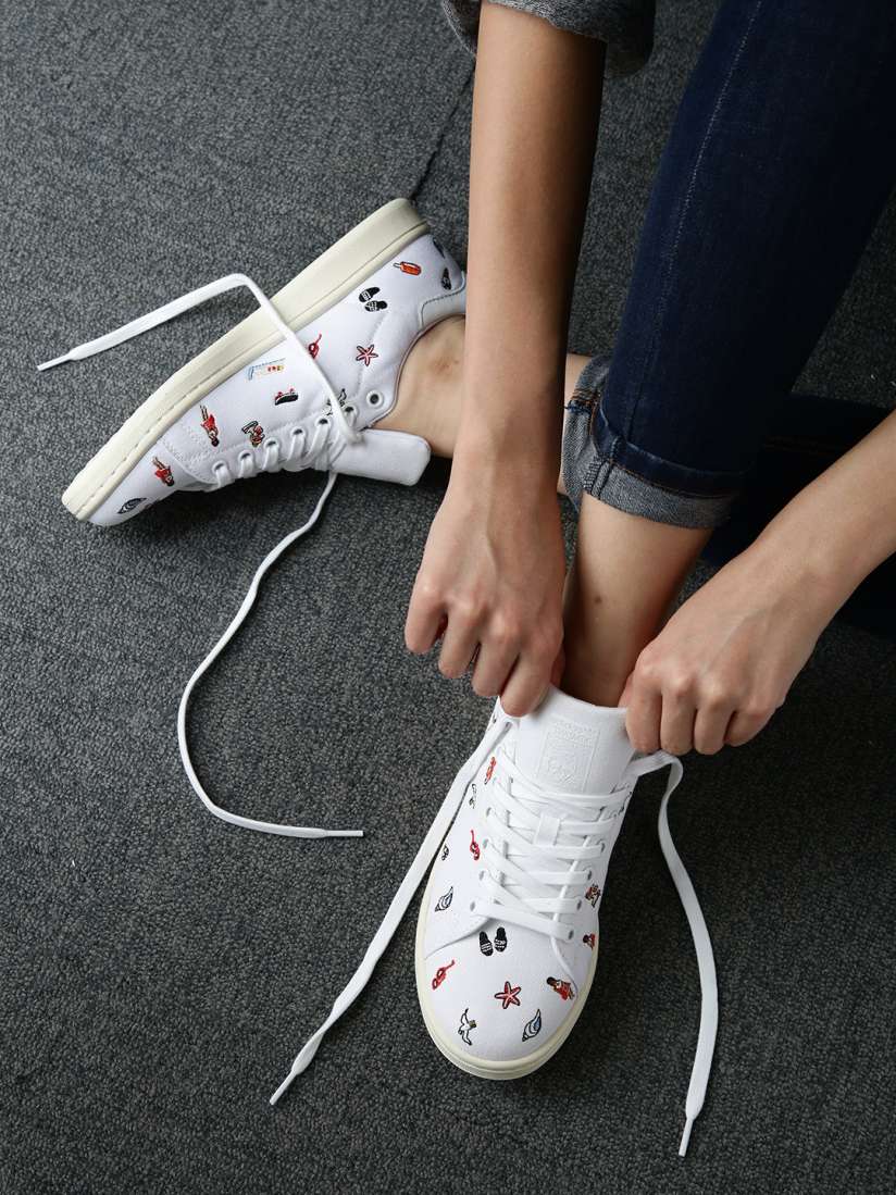 Buy Adidas Originals Women White Stan Smith Leather Embroidered Sneakers Casual Shoes for Women Myntra