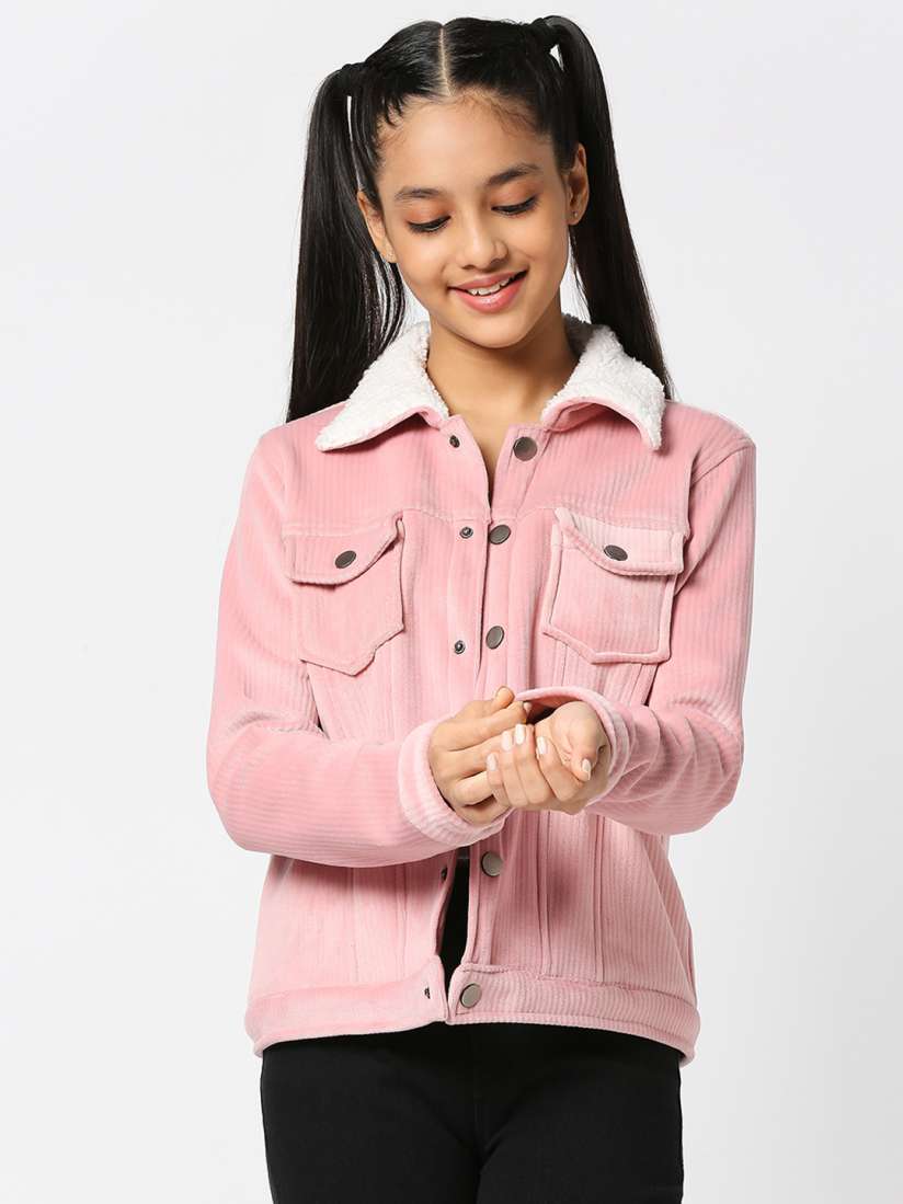 Justice pink jacket cheap