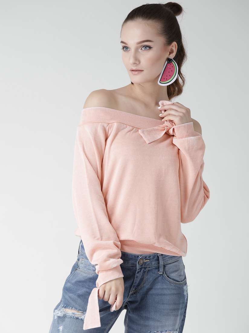 Buy FOREVER 21 Women Peach Coloured Bardot Top Tops for Women 1990320 Myntra
