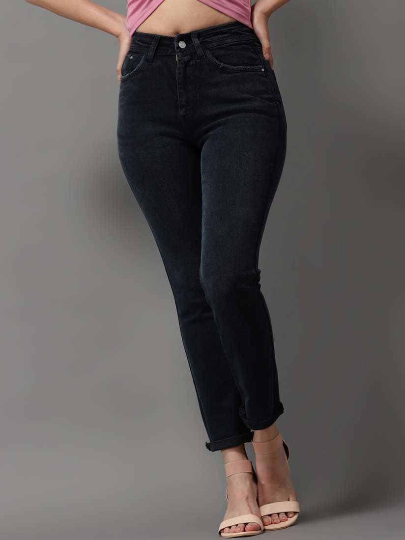 Buy SHOWOFF Women Black Jean Slim Fit High Rise Stretchable Jeans Jeans for Women 19907576 Myntra