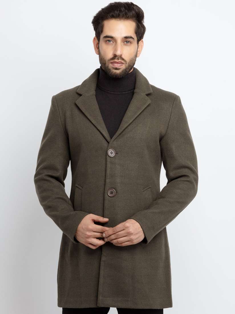 Olive green mens peacoat on sale