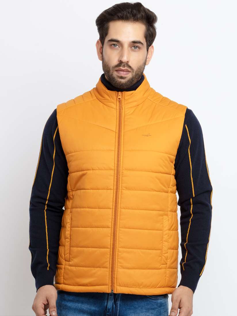 Mustard sleeveless jacket shop