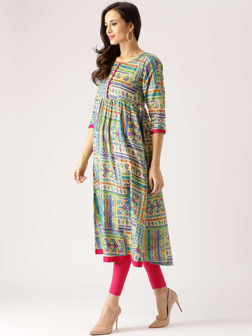Buy Libas Women Multicoloured Printed Anarkali Kurta Kurtas for Women 1991304 Myntra