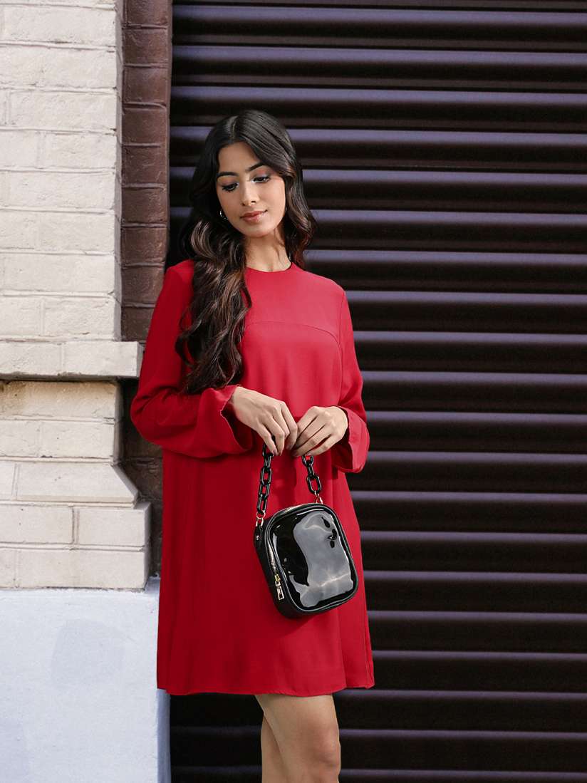 Red dress mango on sale