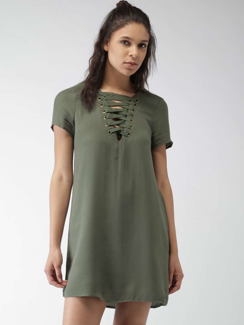 Olive green dress forever 21 shop