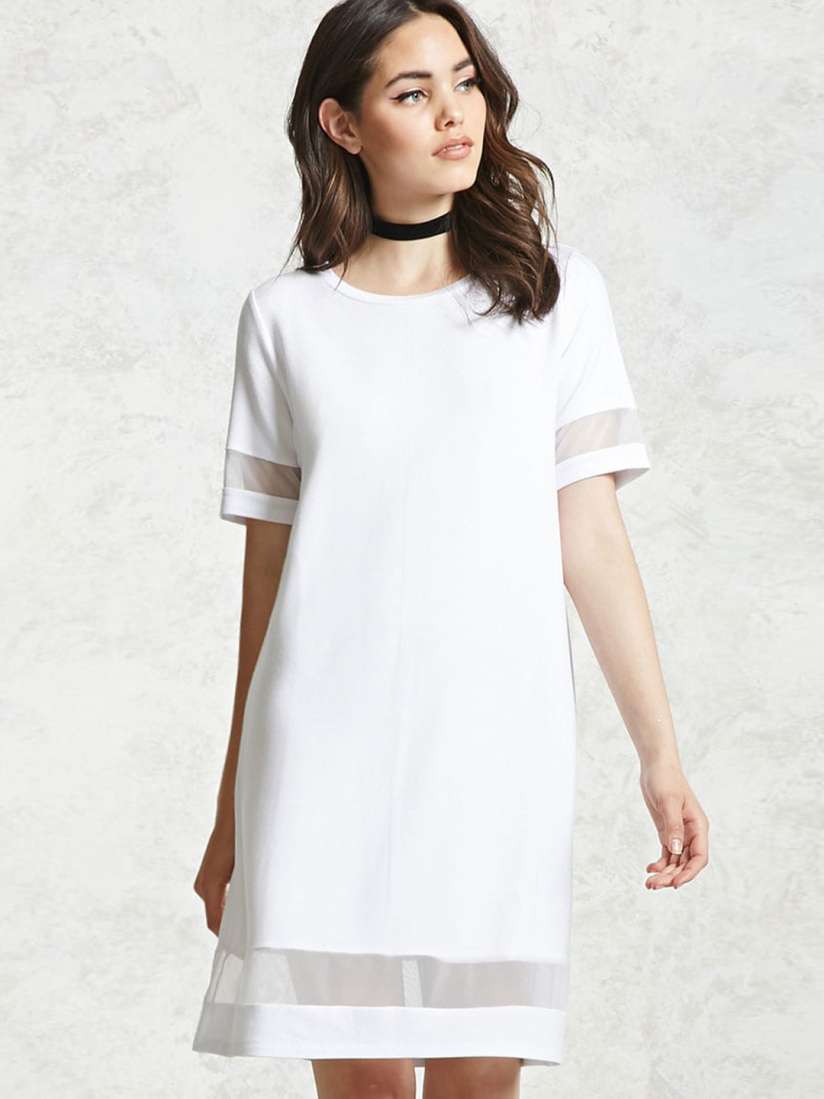 White shift dress forever 21 top