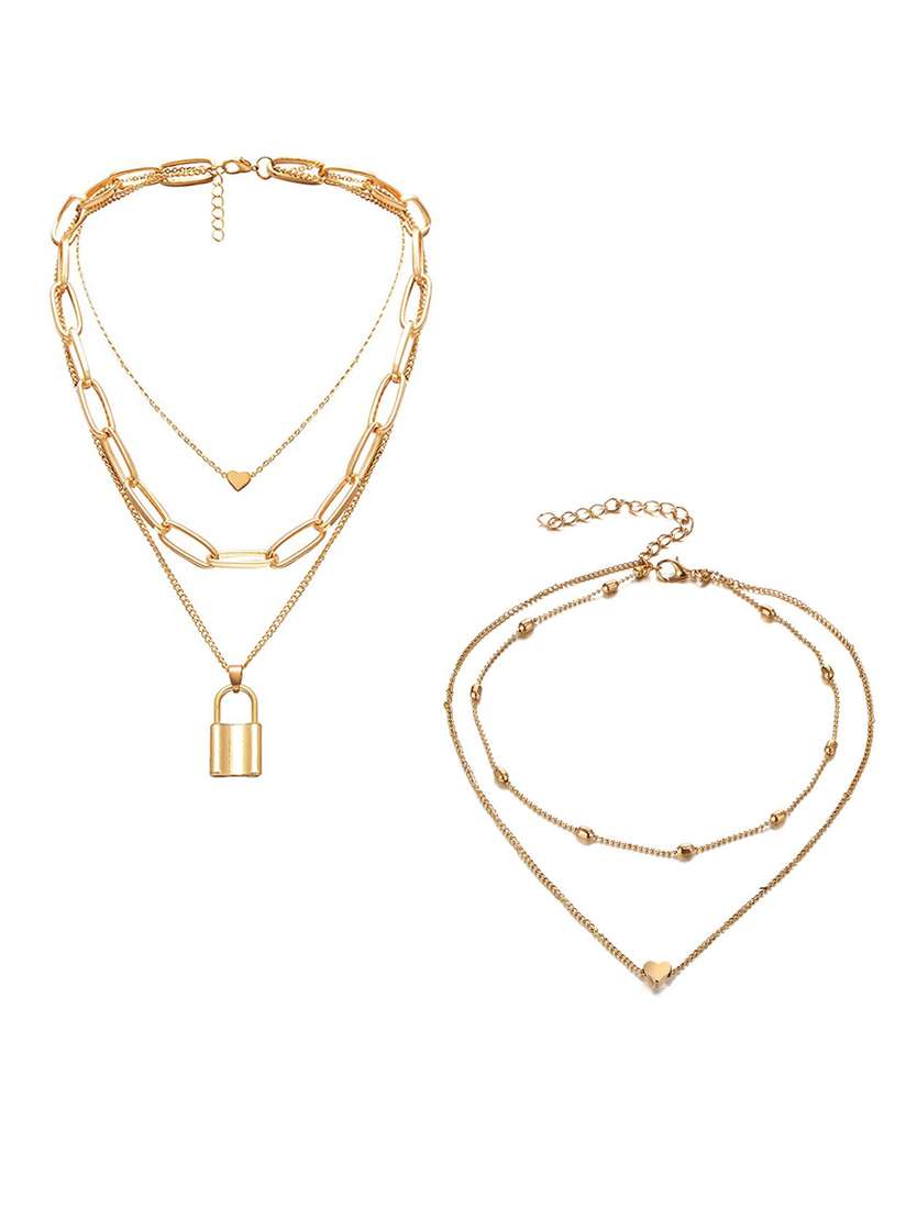 Jewels galaxy gold plated layered necklace 2025