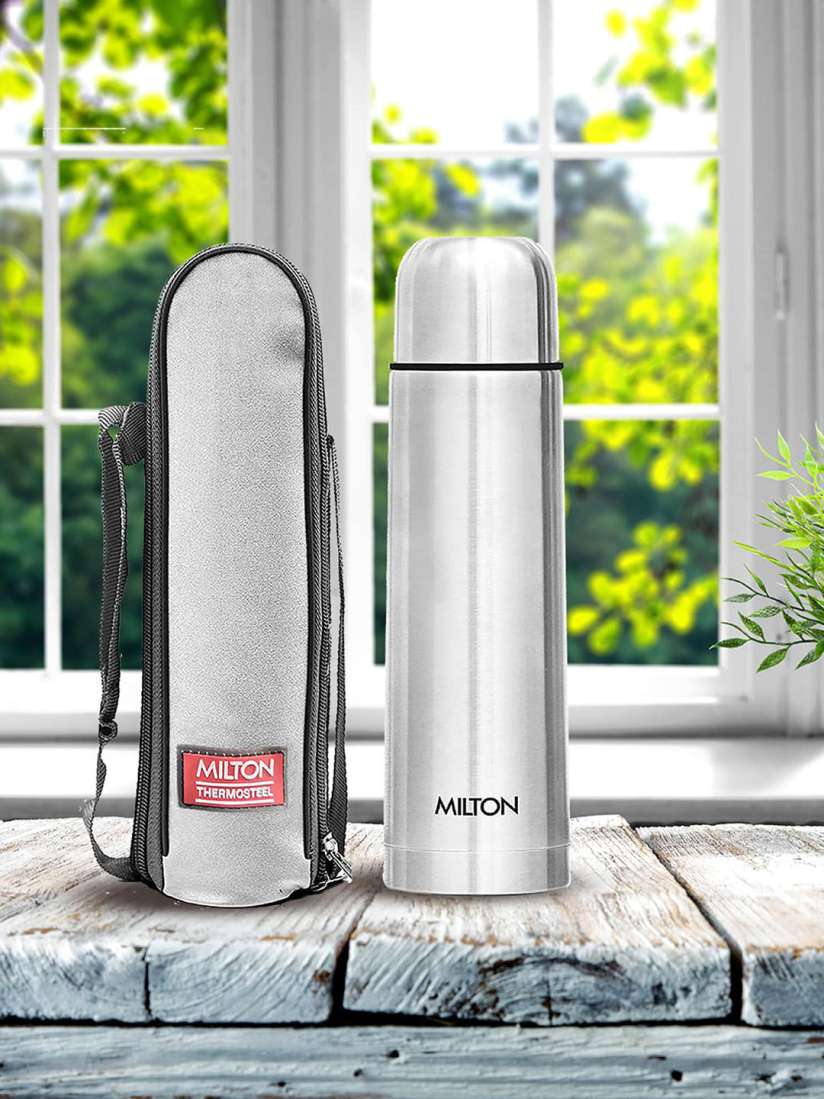 Buy Milton Silver Plain Lid 1000 Thermosteel 24 Hours Hot Cold Water Bottle 1 Litre Water Bottle for Unisex 19920326 Myntra