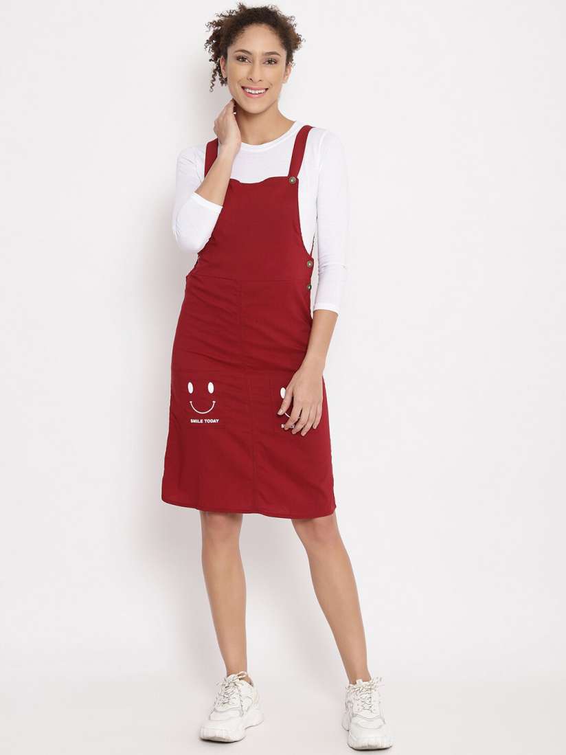 Buy Anaghakart Women Maroon Pinafore Dress Dresses for Women 19925836 Myntra