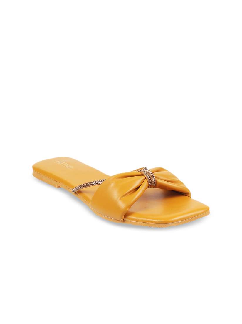 Yellow peep toe flats cheap