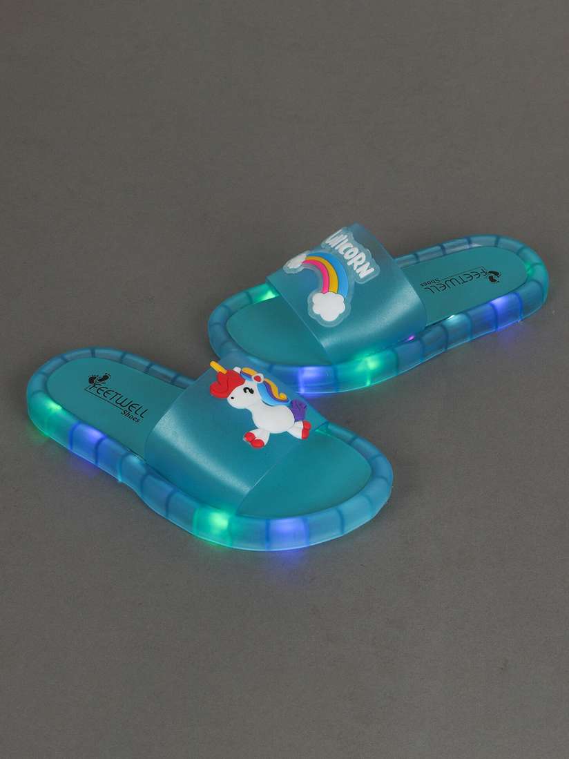 Buy FEETWELL SHOES Unisex Kids Rubber Sliders Flip Flops for