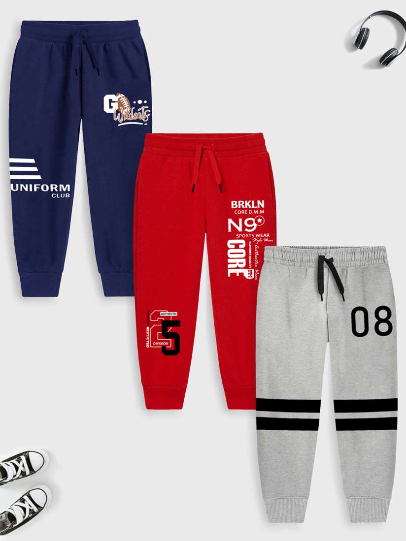 Buy Trampoline Boys Pack of 3 Printed Cotton Jogger Track Pants Track Pants for Boys 19927232 Myntra