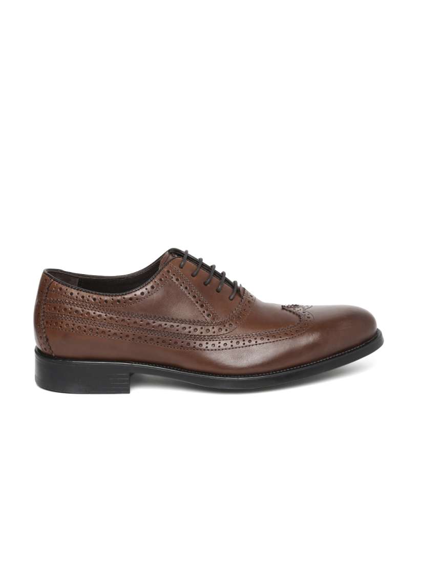 Buy JOHNSTON MURPHY Tan Brown Duvall Wingtip Leather Brogues Formal Shoes for Men 1992991 Myntra