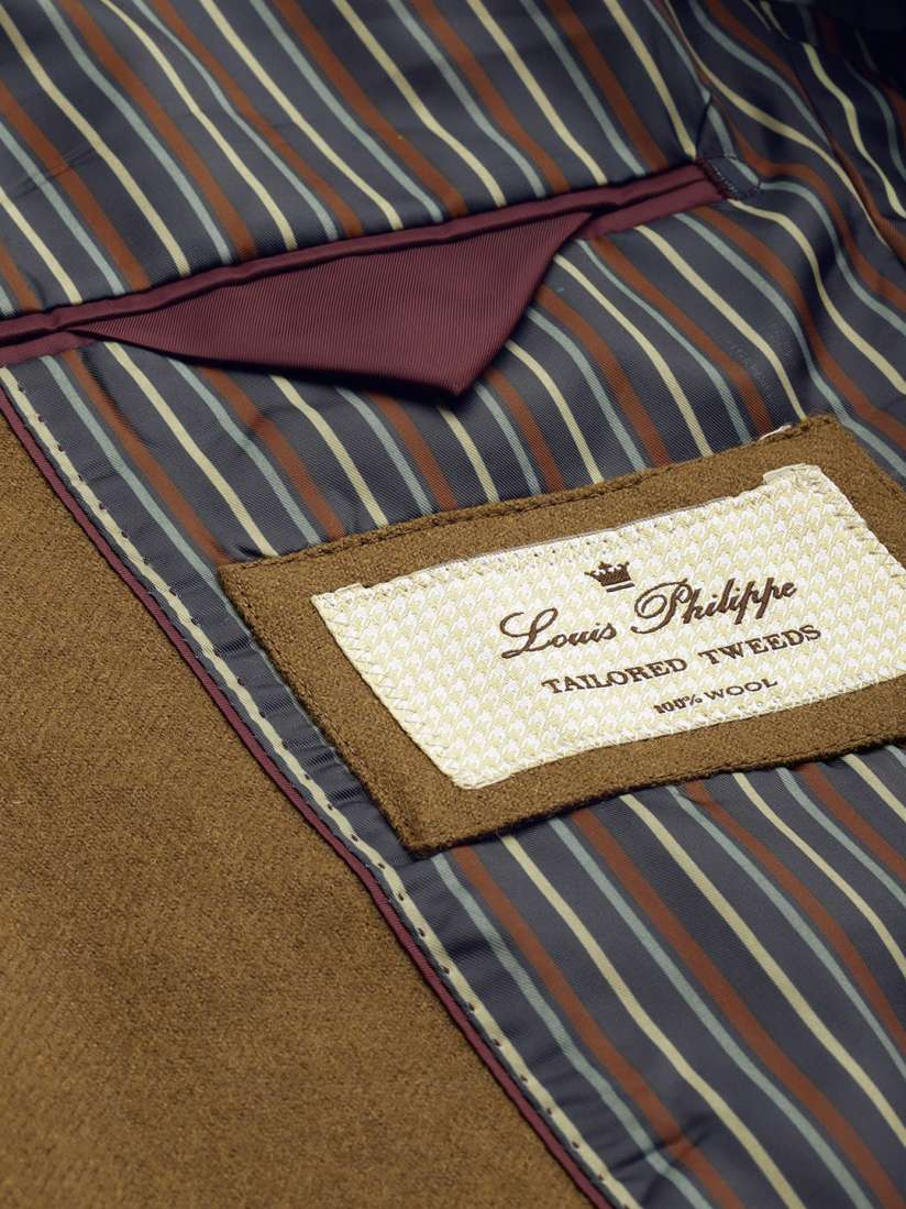 Buy Louis Philippe Men Brown Solid Single Breasted Tailored Tweed Pure Wool Formal Blazer Blazers for Men 19930036 Myntra
