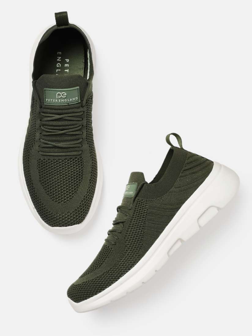 Buy Peter England Men Olive Green Woven Design Sneakers Casual Shoes for Men 19943938 Myntra