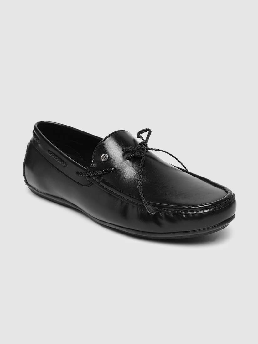 Peter england black formal shoes on sale