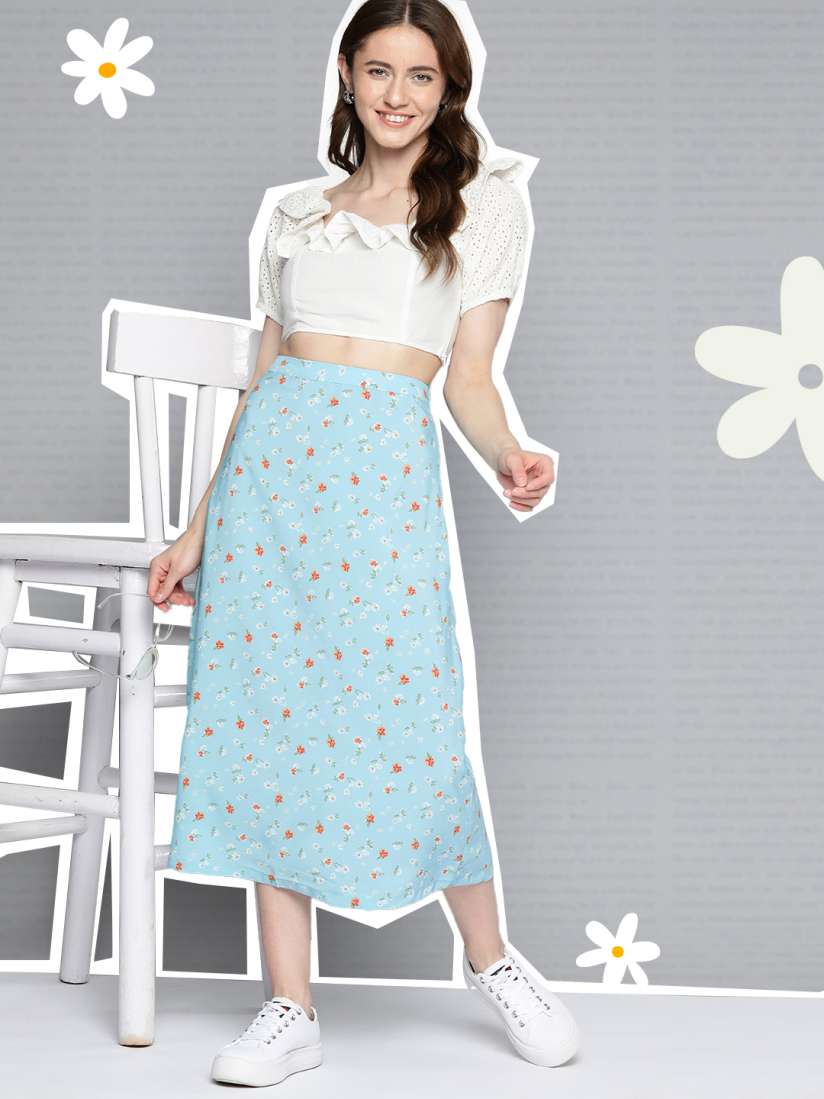 Buy Mast Harbour Floral Printed A Line Midi Skirt Skirts for Women 19944992 Myntra