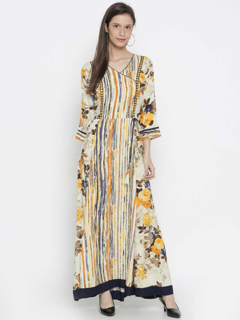 Buy Shree Women White Printed Maxi Dress Dresses for Women 1994767 Myntra