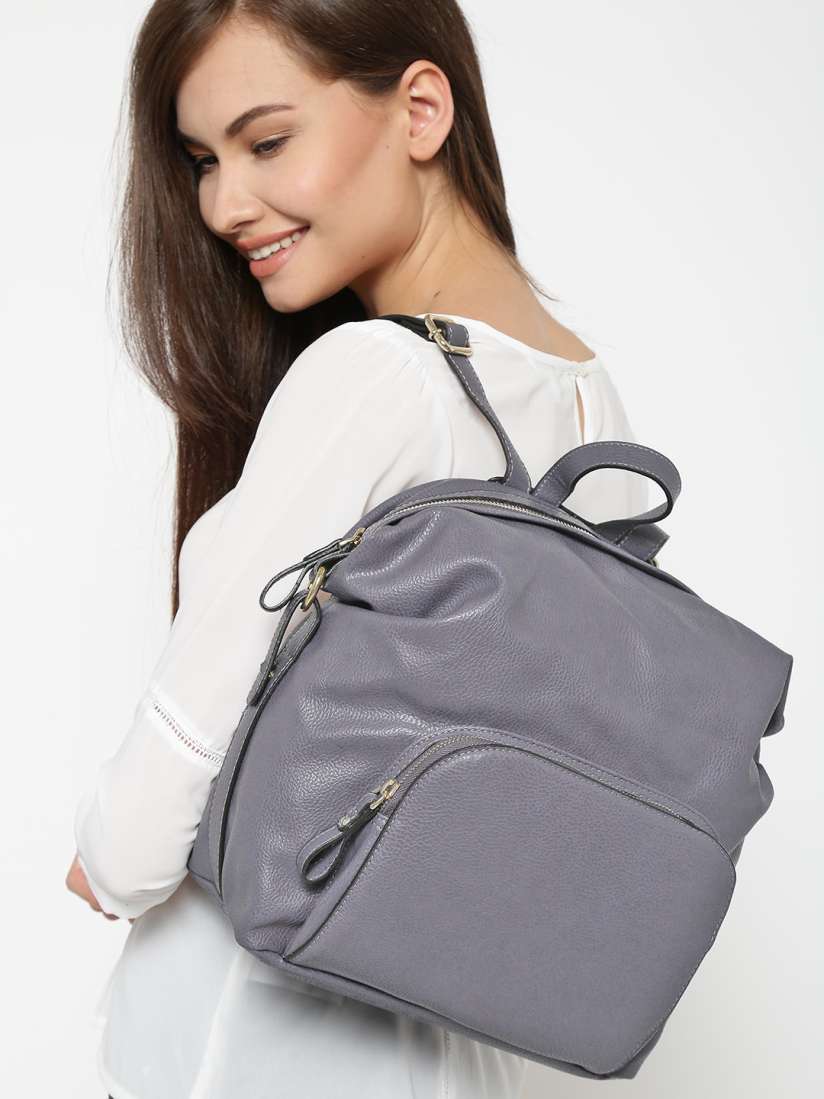 Buy Accessorize Women Grey Solid Backpack Backpacks for Women 1995119 Myntra