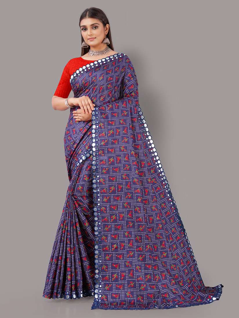 Myntra mirror work sarees store