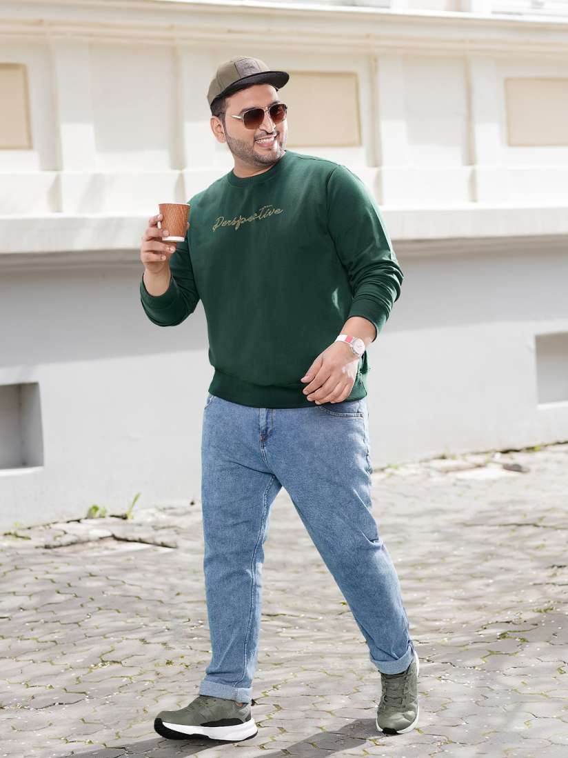 Buy Sztori Men Plus Size Green Printed Sweatshirt Sweatshirts for Men 19967288 Myntra