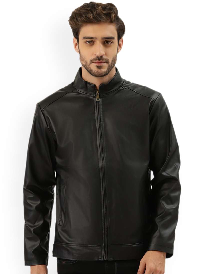 Myntra leather jackets for mens clearance