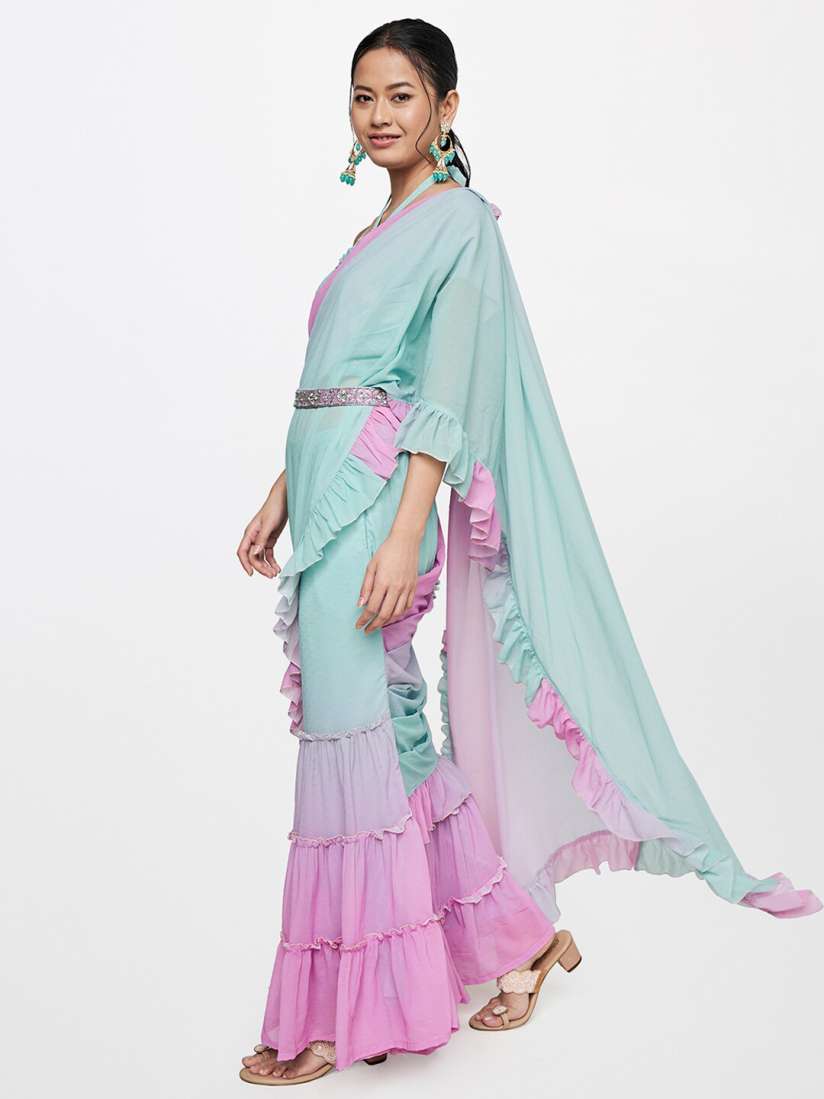Global desi palazzo saree cheap