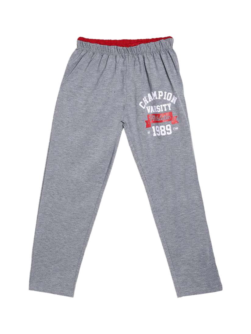 Buy SWEET ANGEL Boys Charcoal Grey Champion Printed Straight Fit Cotton Track Pants Track Pants for Boys 19979334 Myntra