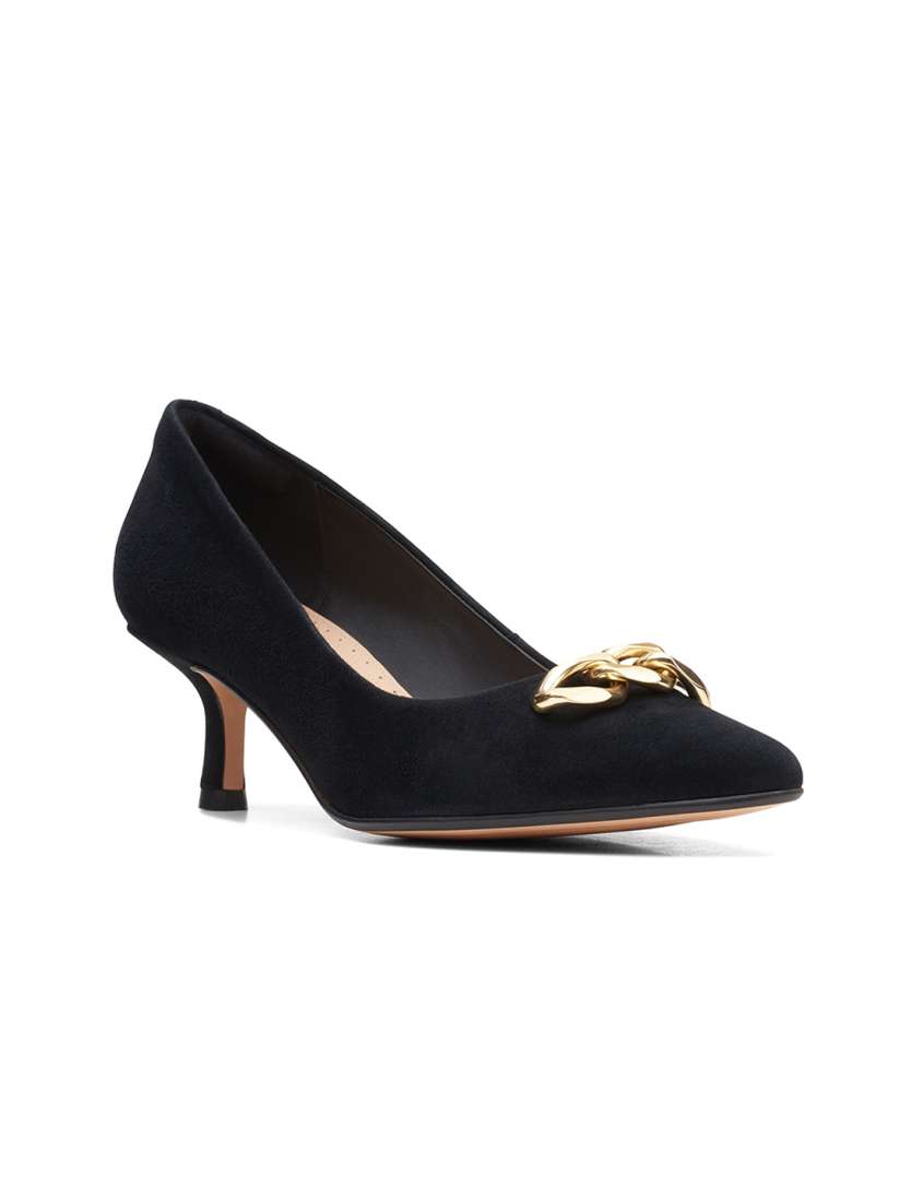 Buy Clarks Black Embellished Suede Pumps Heels for Women 19984480 Myntra