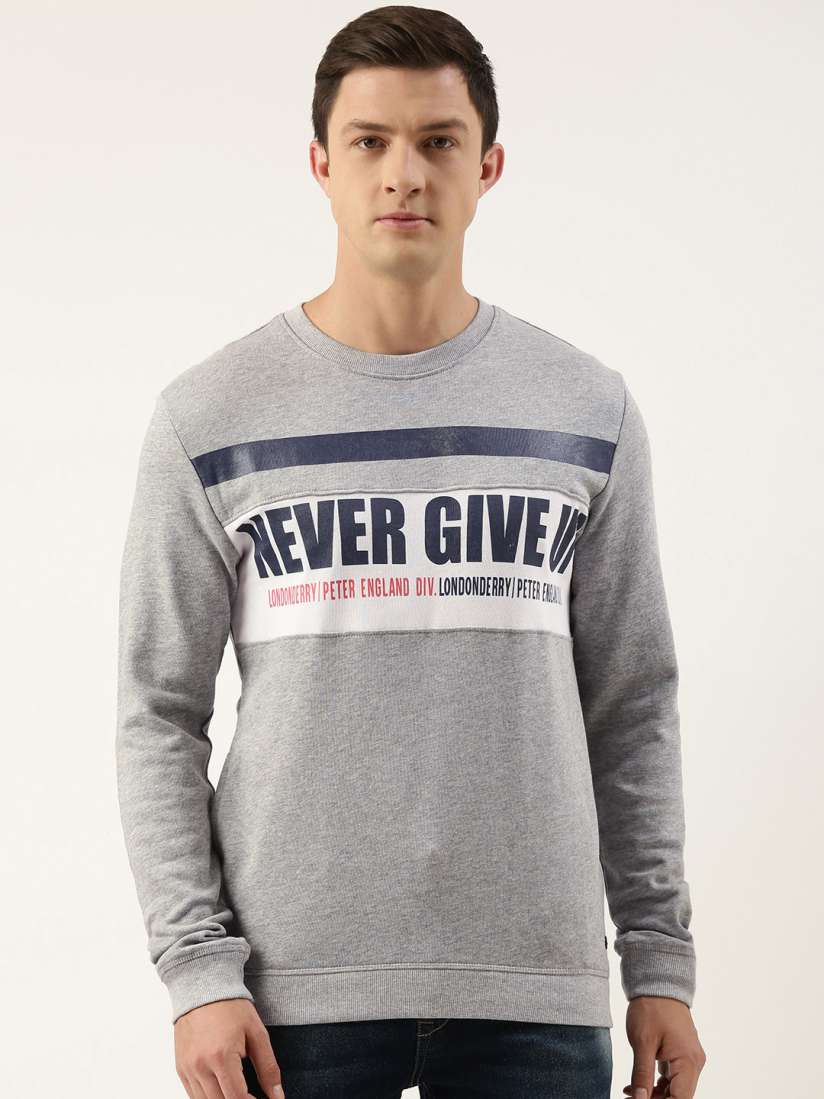 Buy Peter England Men Printed Sweatshirt Sweatshirts for Men 19987284 Myntra