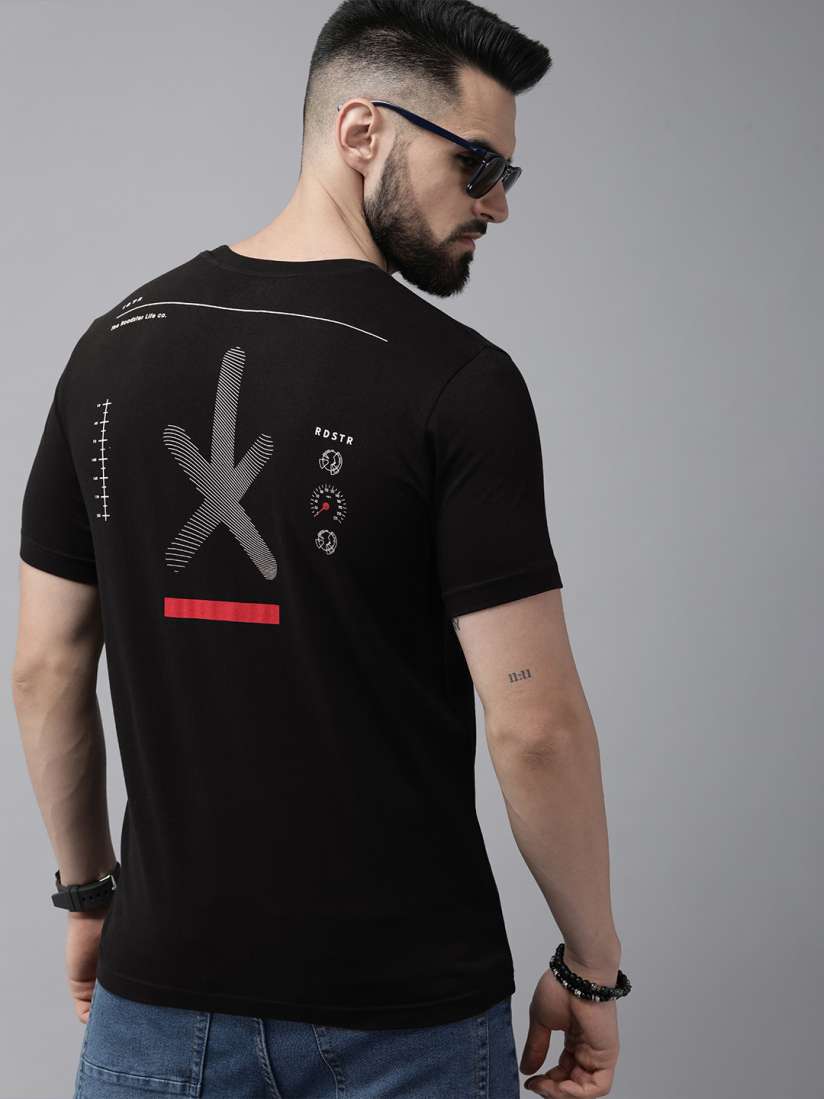Myntra black t shirt store