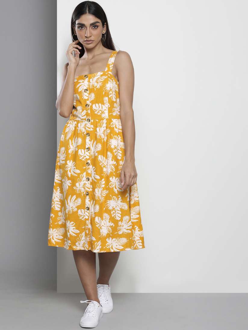 Tommy hilfiger yellow floral dress on sale