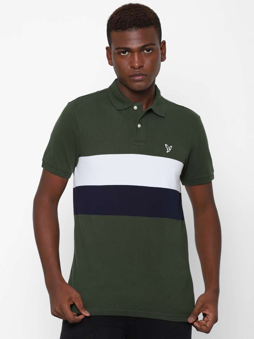 Buy AMERICAN EAGLE OUTFITTERS Men Green White Colourblocked Polo Collar T shirt Tshirts for Men 20010242 Myntra