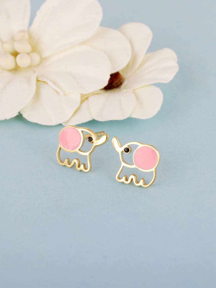 Buy GIVA Girls Sterling Silver Golden Baby Elephant Studs Earrings Earrings for Girls 20010306 Myntra
