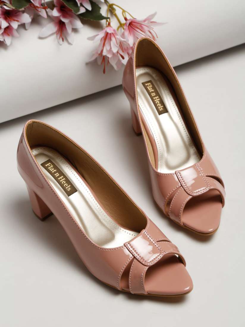 Pink peep toe flats 2025