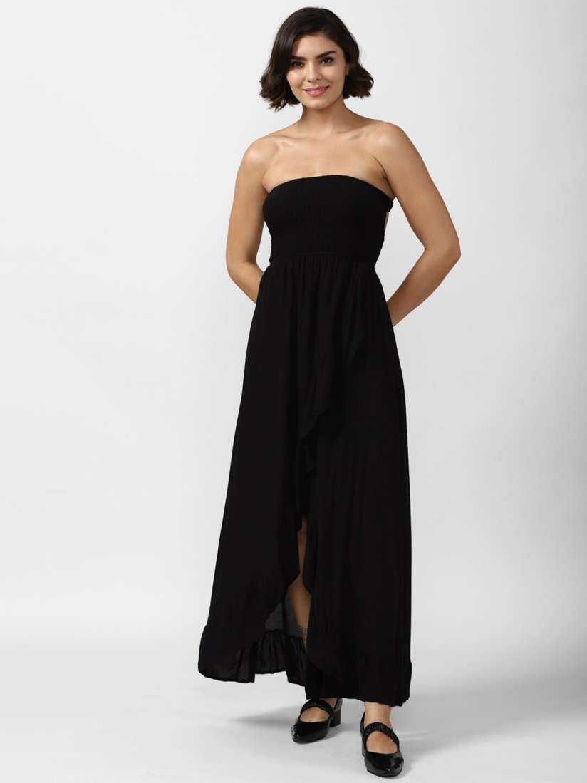 Buy FOREVER 21 Black Solid Off Shoulder Maxi Dress Dresses for Women 20015368 Myntra