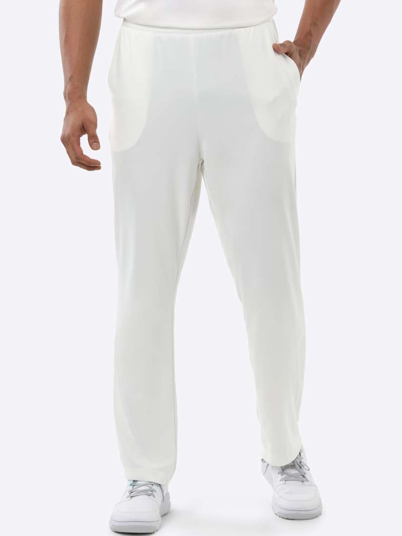 Buy FLX By Decathlon Men White Straight Fit Quick Dry Cricket Track Pants Track Pants for Men 20015860 Myntra