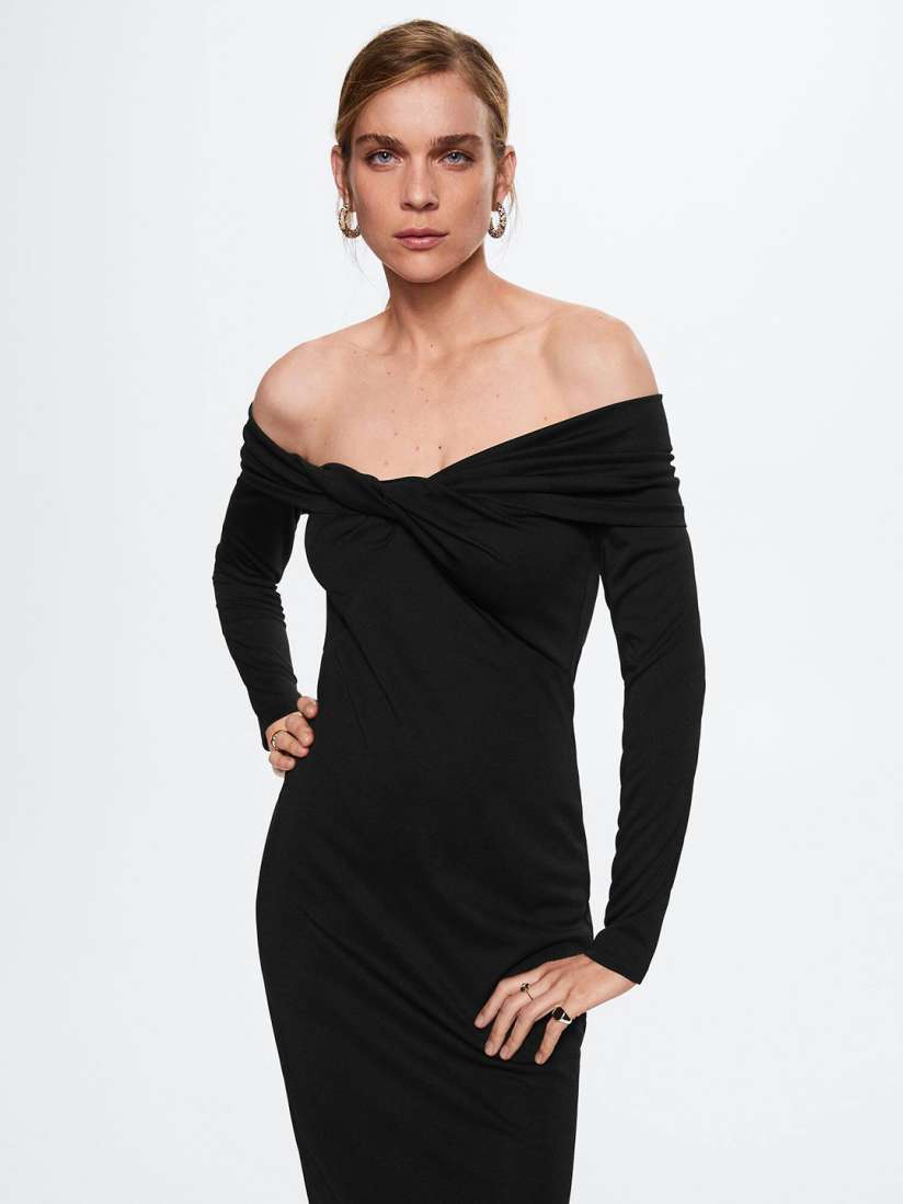 Mango black midi dress new arrivals