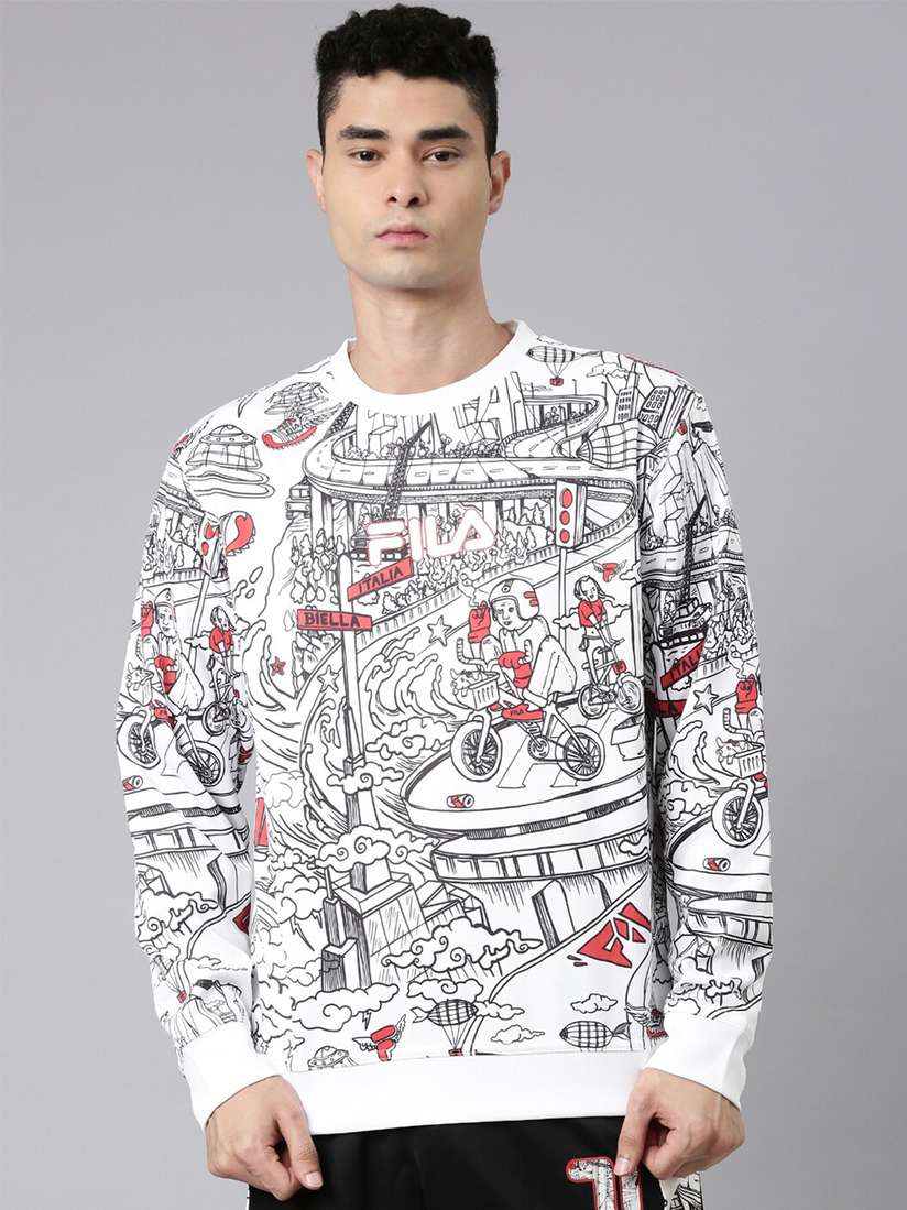 Buy Fila Fila Sweatshirt Myntra FILA Men Brand Logo Hawk Sweatshirt