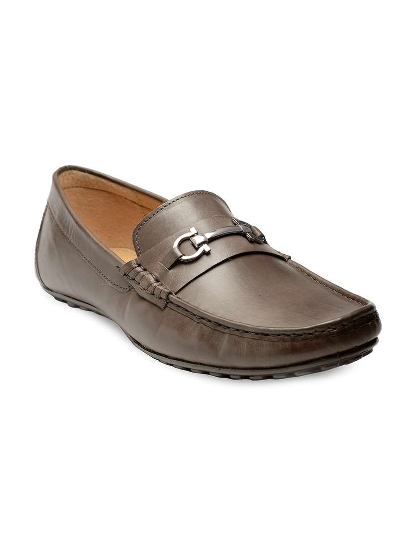 Leone Formal Shoes Franco Leone Loafers Franco Leone Men Black Leather  Slip-On Formal Shoes