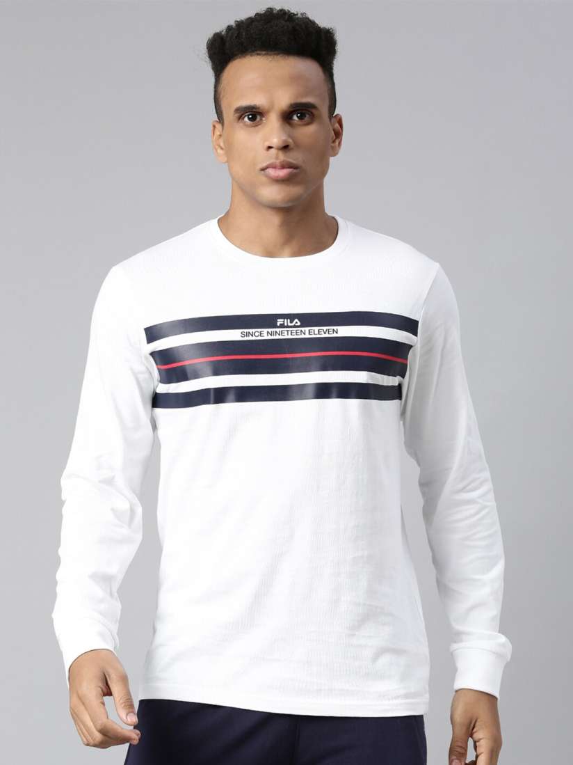 Buy FILA Men White Typography Printed Organic Cotton T shirt Tshirts for Men 20023104 Myntra