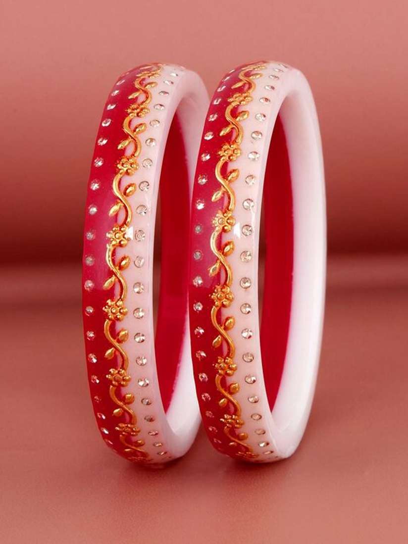 Sankha Pola Design Bengali Wedding Bangles Red And White Nature - Main Image