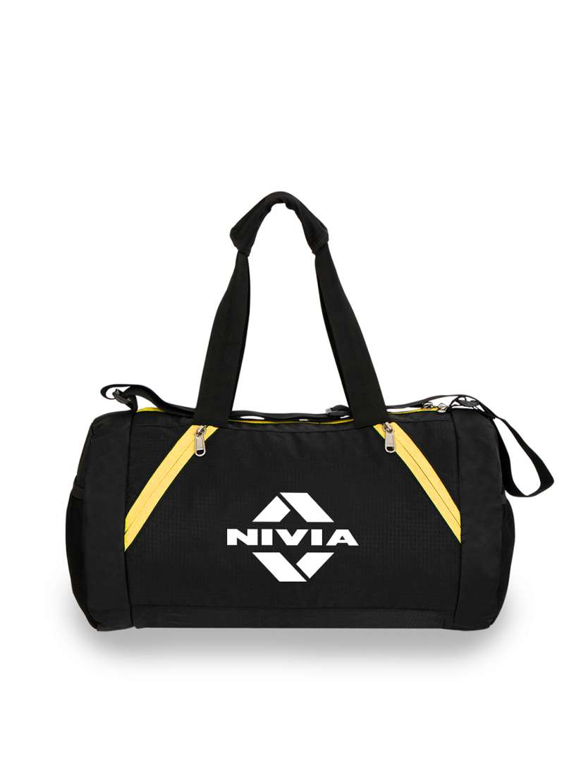 Buy NIVIA Black Yellow Printed Gym Duffel Bag Duffel Bag for Unisex 20029574 Myntra