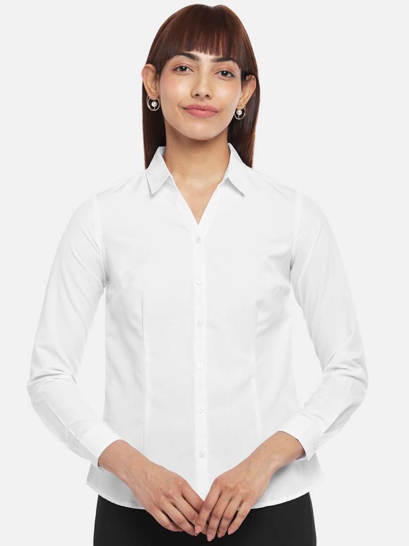Buy Annabelle by Pantaloons Women Solid Formal Shirt Shirts for Women 20036608 Myntra