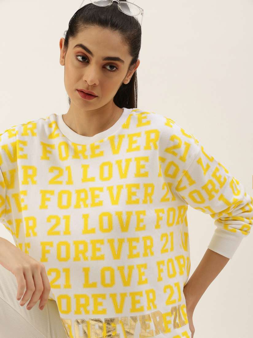 Yellow sweatshirt forever 21 hot sale